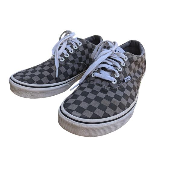 Vans Other - Vans Off The Wall Mens 9.5 Checkered Flag Check Black Gray Shoes Canvas
